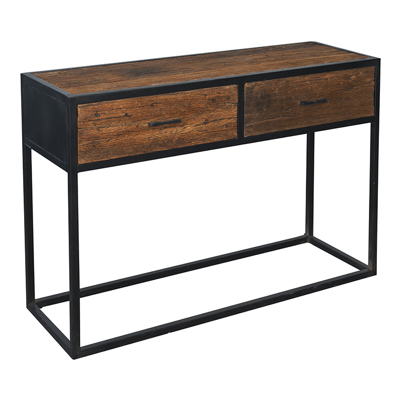 Table console industrielle en bois Ulysse 120 cm