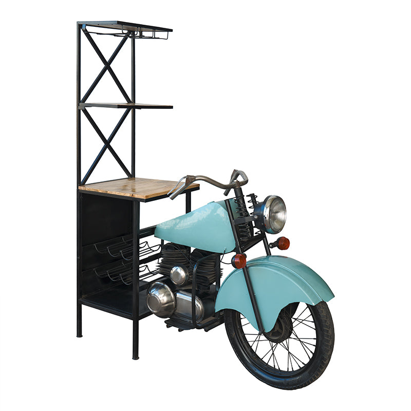 botellero de moto india vintage hecho a mano