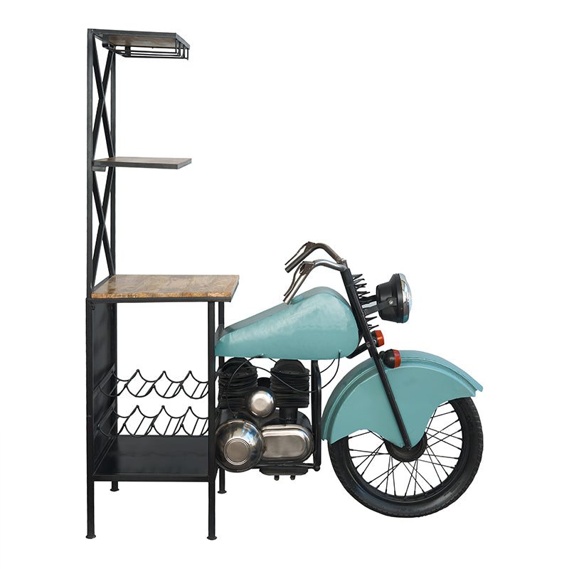 botellero de moto india hecho a mano