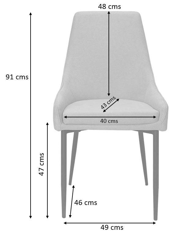 Silla de Comedor de Metal Negro