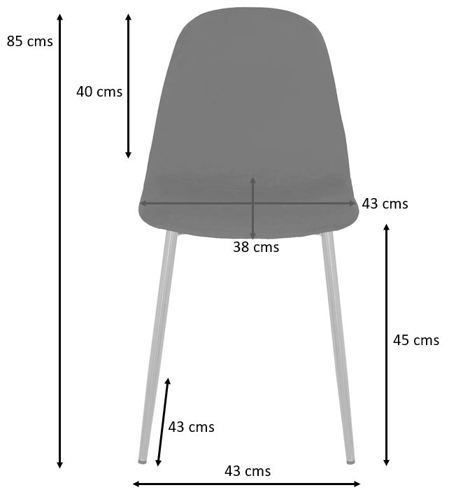 Chaise de salle à manger en tissu métal noir Manila