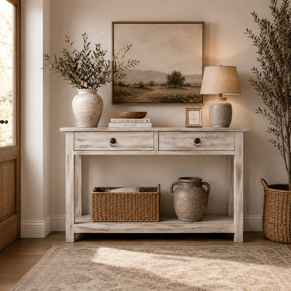 Mesa Consola Elma de Madera de Mango Natural 120 cm - Vintahome