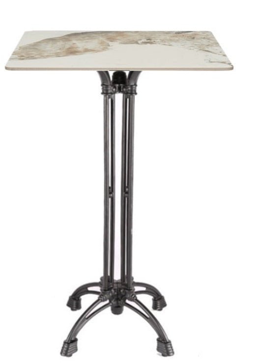 Mesa de bar alta base Shire 4 patas piedra sinterizada 70x70 - Vintahome