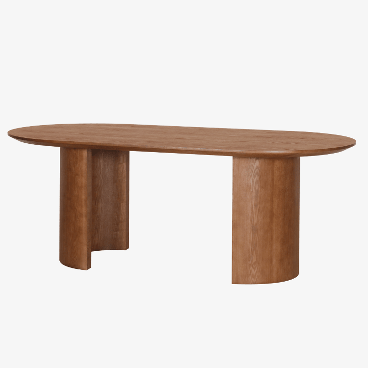 Mesa de comedor ovalada Alba madera nogal 200 - Vintahome