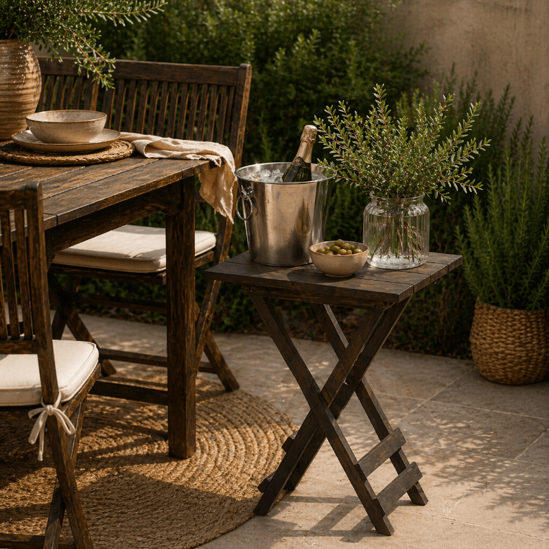 Mesa plegable madera 46x46cms Malta - Vintahome