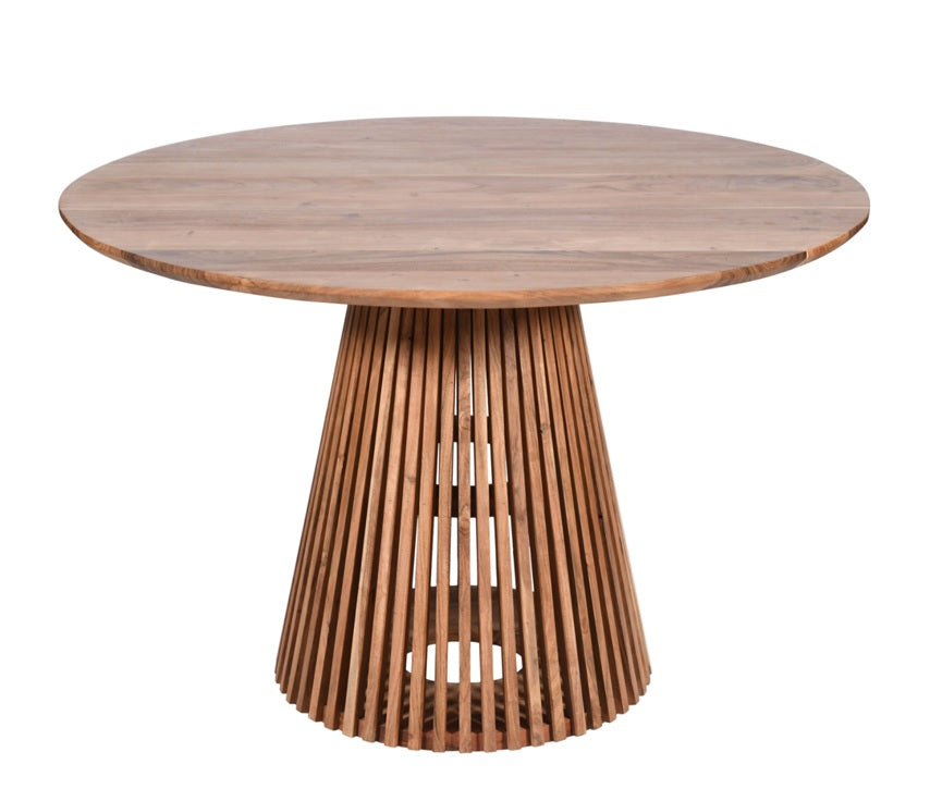 Mesa de jantar redonda em madeira de acácia 120 cm