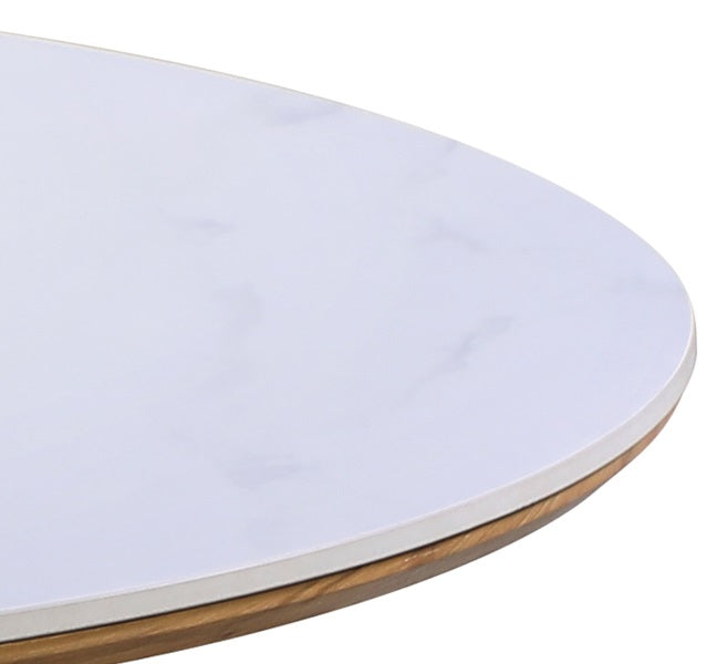 Table à manger ronde Ø120 Zen pierre frittée bois