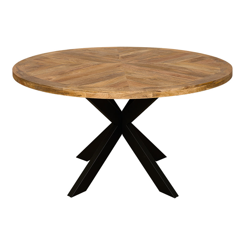Mesa de comedor redonda de estilo  industrial madera de mango Palco 140