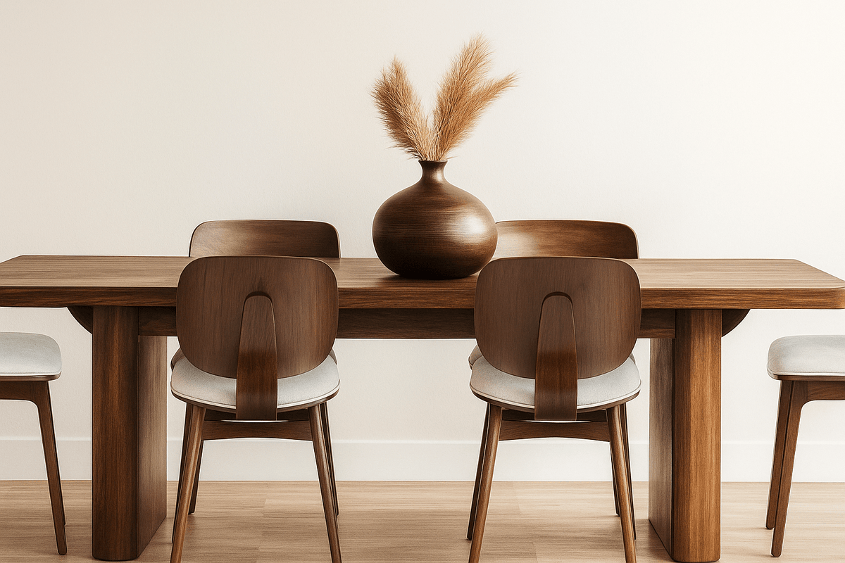 Pack 2 Silla de comedor de madera y tapizado Everly nogal - Vintahome