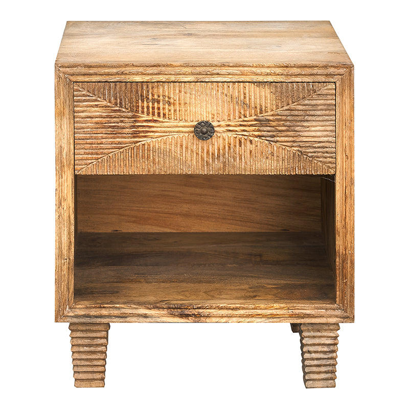 Table de chevet Lumier en bois de manguier
