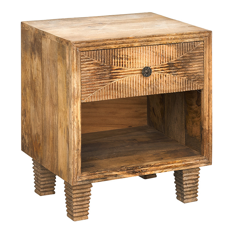 Table de chevet Lumier en bois de manguier