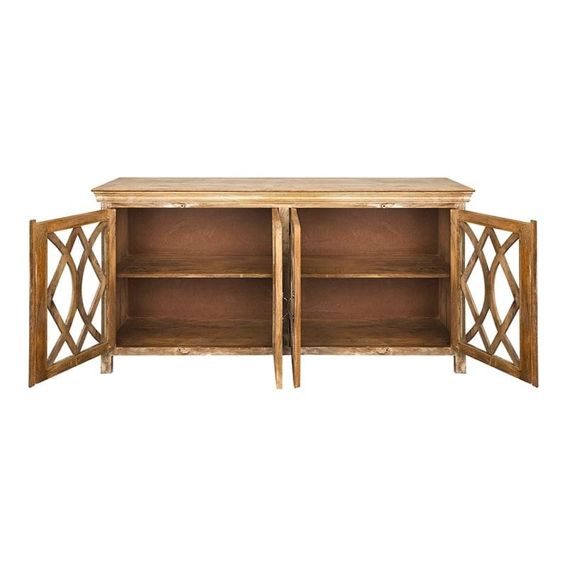 Aparador de madera de mango y vitrina Tulum