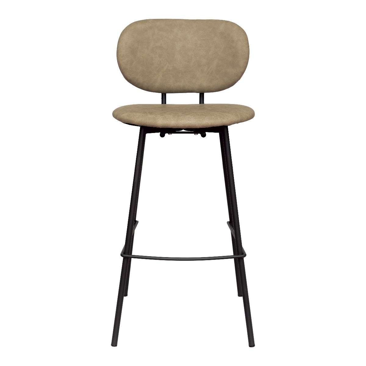 Tabouret de bar en éco cuir beige H75cms Delta 