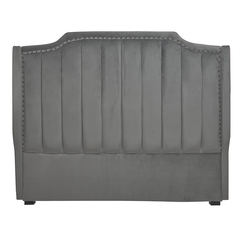 Comprar Cabecero de cama de terciopelo gris clásico