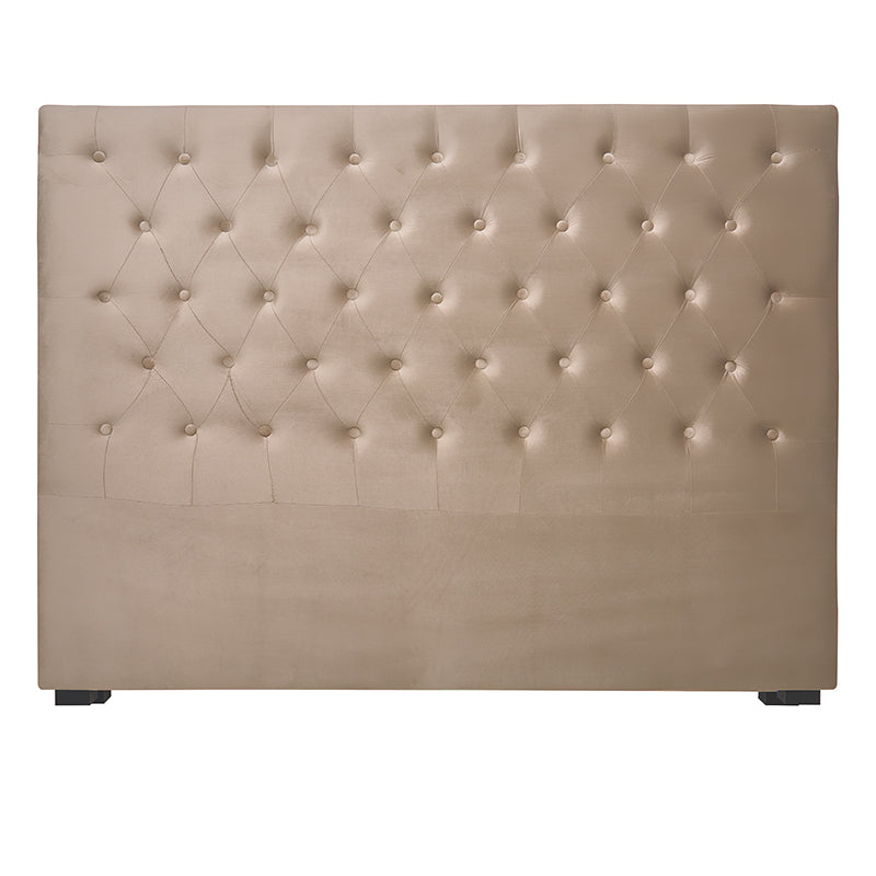 Cabecero de cama de terciopelo beige