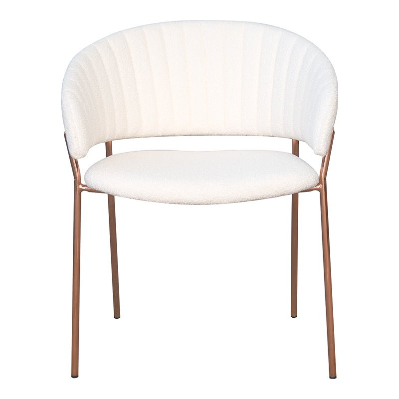 Pack 4 Sillas de comedor acero metalizado bouclé blanco Izma