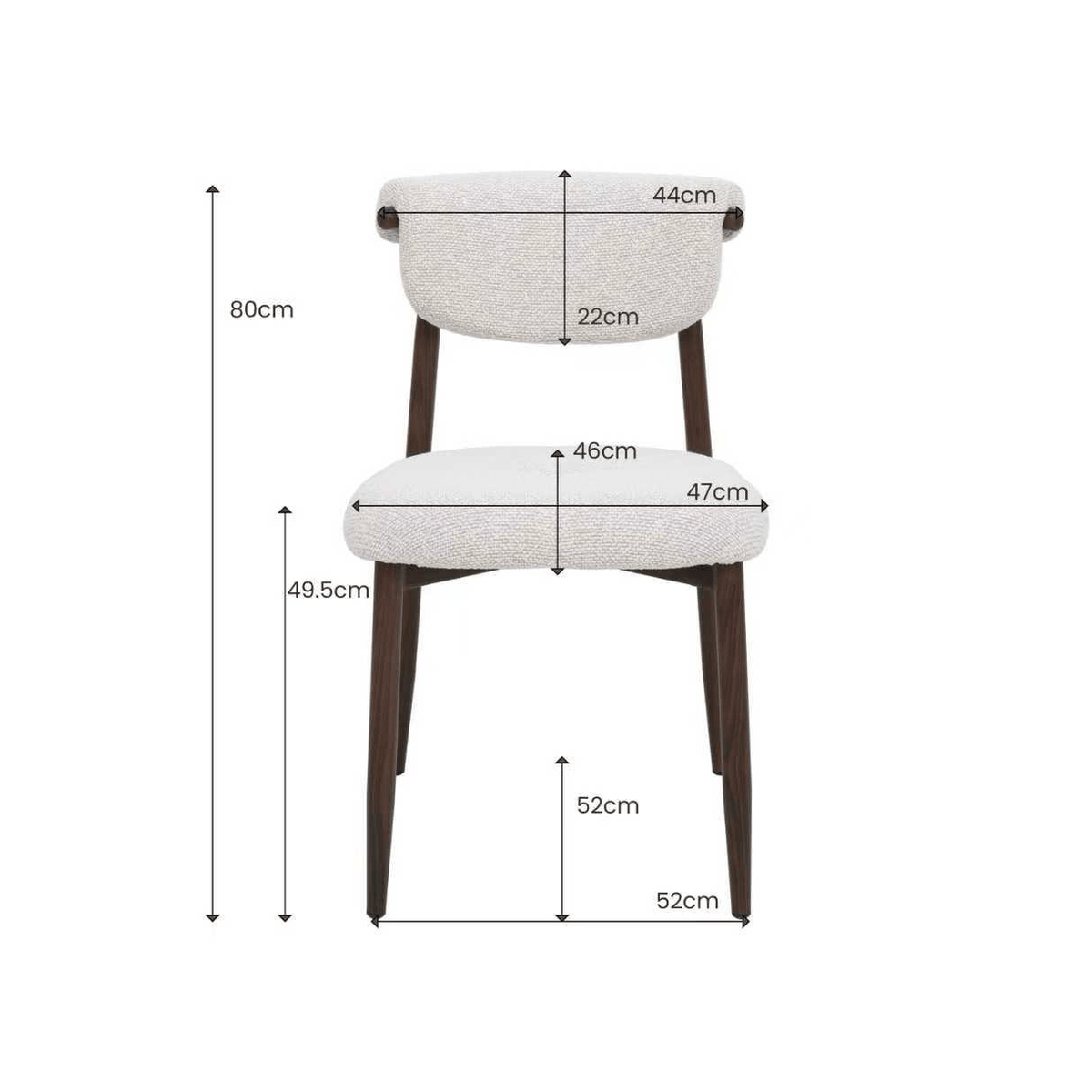 Silla de comedor escandinava Lagem nogal - Vintahome
