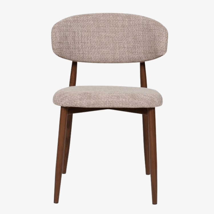 Silla de comedor nórdica acero nogal Olimpo beige - Vintahome