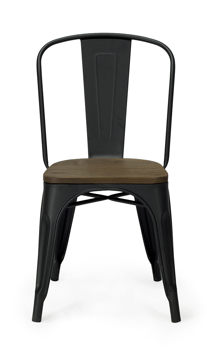 Silla Tolix  acero negro mate Madera - Compre silla Tolix de alta calidad
