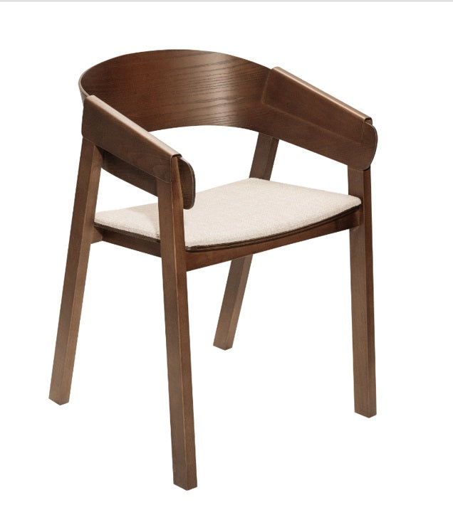 Silla de comedor con reposabrazos madera Mimo