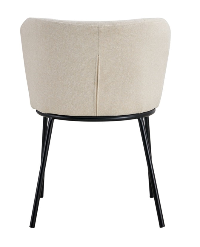 Silla de comedor tela beige Cecilia