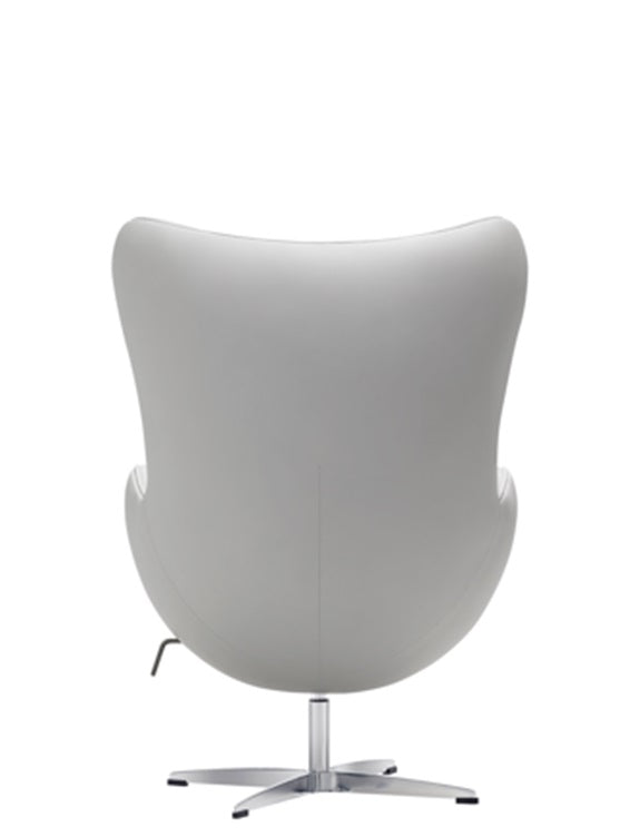 Chaise EGGO tapissée en semi-cuir blanc