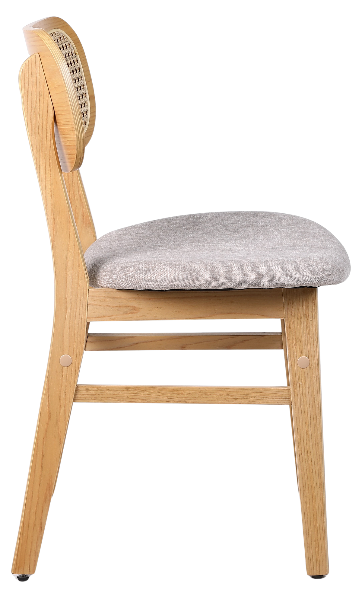 Silla de comedor nórdica madera y ratán Nantes