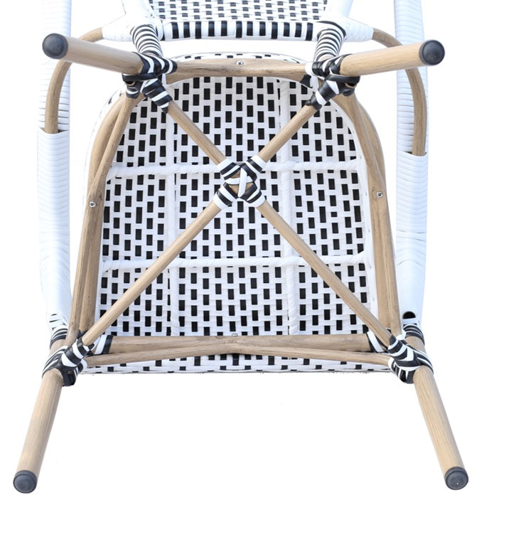 Chaise parisienne en rotin synthétique avec accoudoirs Liban