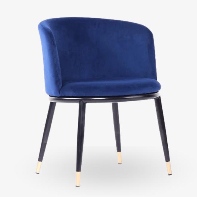 Sillon comedor terciopelo Enid Azul - Vintahome