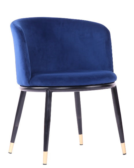 Silla de comedor de terciopelo azul oscuro