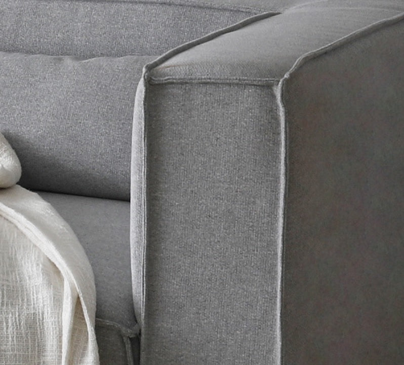 Canapé modulable 4 places avec 2 canapés d'angle et 1 pouf Capri gris