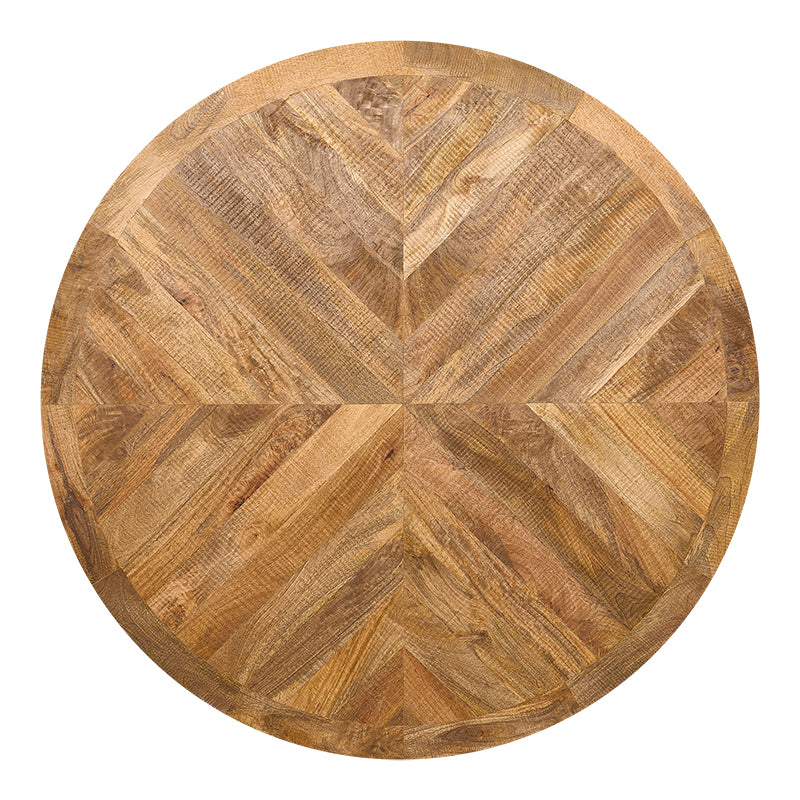 Mesa de comedor redonda de estilo  industrial madera de mango Palco 140