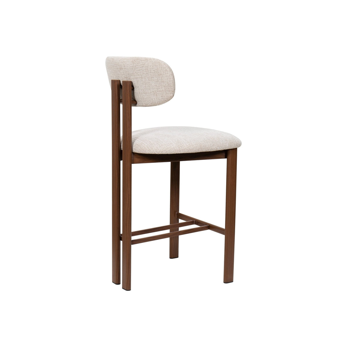 Taburete de bar acero nogal tapizado tejido Liberty 65 - Vintahome