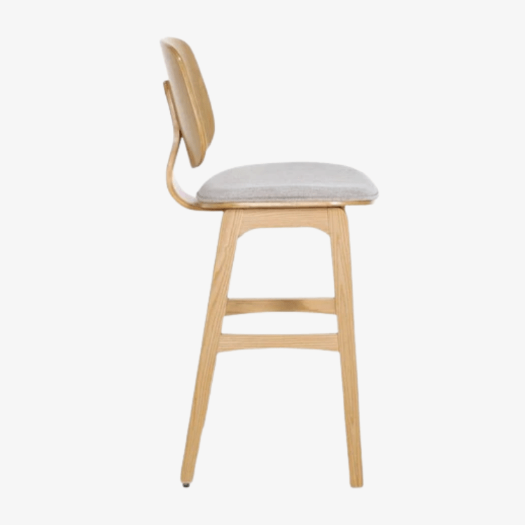 Taburete madera natural y tapizado H65 Everly - Vintahome