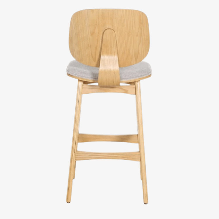 Taburete madera natural y tapizado H65 Everly - Vintahome