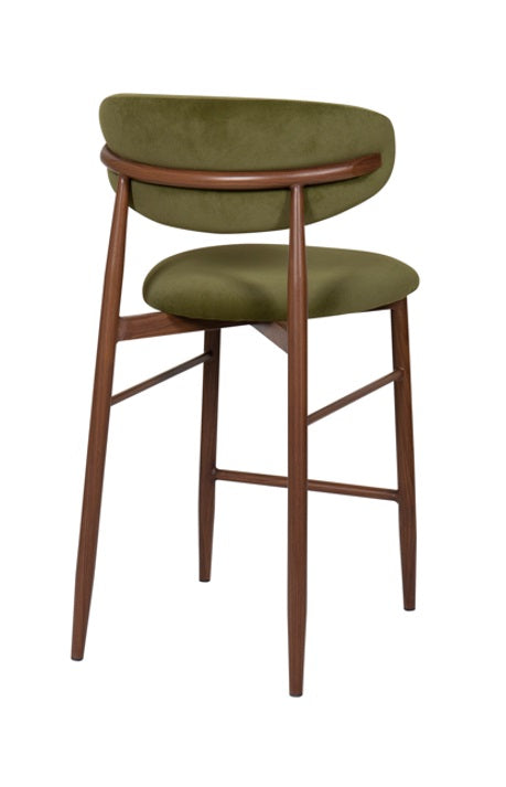 Taburete de bar nórdico H65 cm Olimpo terciopelo verde