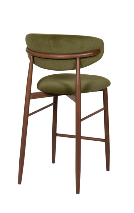 Taburete de bar nórdico H65 cm Olimpo terciopelo verde