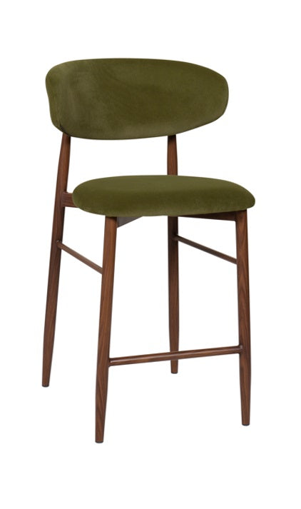 Taburete de bar nórdico H65 cm Olimpo terciopelo verde